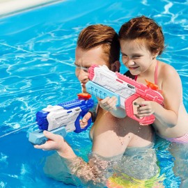 Quanquer Water Gun for Kids Adults - 4 Pack Soaker Squirt Water Toy Gun with High Capacity Long Shooting Range - Super Water Blaster Pool Toys for Summer Swimming Beach Water Fighting