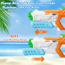 Quanquer Water Gun for Kids Adults - 4 Pack Soaker Squirt Water Toy Gun with High Capacity Long Shooting Range - Super Water Blaster Pool Toys for Summer Swimming Beach Water Fighting