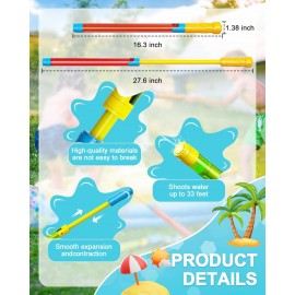 Water Gun -16.5'' Super Water Soaker Blaster Squirt Gun for Kids Water Game Fighting Pool Toys for Swimming Beach Outdoor Summer Activity 6 PCS