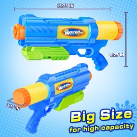 Super Water Gun for Kids Adults: 2 Pack Squirt Blasters 1200cc Super Water Gun Soaker with Impressive Range - Ideal Toys for Boys Girls Summer Outdoor Swimming Pool Beach Sand Water Fighting Fun