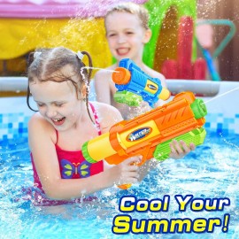 Super Water Gun for Kids Adults: 2 Pack Squirt Blasters 1200cc Super Water Gun Soaker with Impressive Range - Ideal Toys for Boys Girls Summer Outdoor Swimming Pool Beach Sand Water Fighting Fun