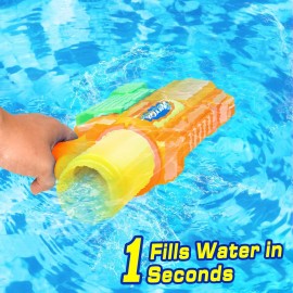 Super Water Gun for Kids Adults: 2 Pack Squirt Blasters 1200cc Super Water Gun Soaker with Impressive Range - Ideal Toys for Boys Girls Summer Outdoor Swimming Pool Beach Sand Water Fighting Fun