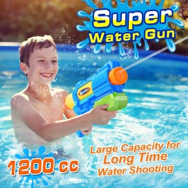 Super Water Gun for Kids Adults: 2 Pack Squirt Blasters 1200cc Super Water Gun Soaker with Impressive Range - Ideal Toys for Boys Girls Summer Outdoor Swimming Pool Beach Sand Water Fighting Fun