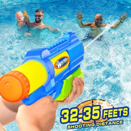 Super Water Gun for Kids Adults: 2 Pack Squirt Blasters 1200cc Super Water Gun Soaker with Impressive Range - Ideal Toys for Boys Girls Summer Outdoor Swimming Pool Beach Sand Water Fighting Fun