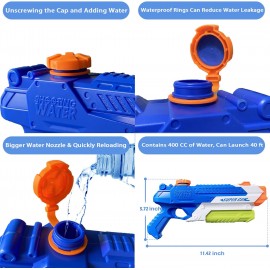 Water Guns for Kids - Summer Soaker Squirt Guns, 400CC/40ft for 3 Years Old and up Boys Girls Adults - 2 Pack Outdoor Toy for Swimming Pool Yard Lawn Beach