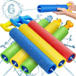 Water Gun, 6 Pack Super Water Soaker Blaster Squirt Guns 40 Ft Water Shooter Swimming Pool Beach Summer Party Outdoor Water Game Fighting Toys for Kids Boys Girls