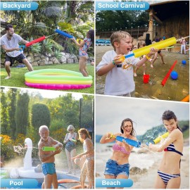 Water Gun, 6 Pack Super Water Soaker Blaster Squirt Guns 40 Ft Water Shooter Swimming Pool Beach Summer Party Outdoor Water Game Fighting Toys for Kids Boys Girls