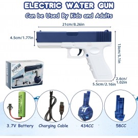 Electric Water Gun Toy Automatic Super 434CC+58CC High Capacity Squirt Guns Up to 32 FT Range Strong Water Blaster for Adults & Kids Swimming Pool Party Beach Outdoor Activity