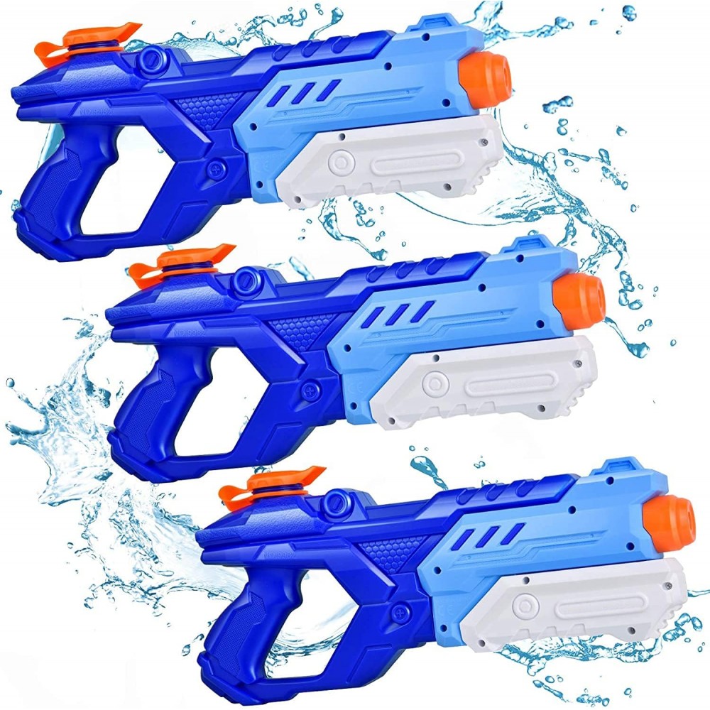 Quanquer 3 Pack Water Guns for Kids Adults - 600CC Squirt Water Toy Gun Super Water Blaster Soaker Long Range High Capacity Swimming Pool Beach Outdoor Water Fighting Toy for Boys Girls (Blue)