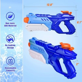 Quanquer 3 Pack Water Guns for Kids Adults - 600CC Squirt Water Toy Gun Super Water Blaster Soaker Long Range High Capacity Swimming Pool Beach Outdoor Water Fighting Toy for Boys Girls (Blue)