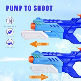 Quanquer 3 Pack Water Guns for Kids Adults - 600CC Squirt Water Toy Gun Super Water Blaster Soaker Long Range High Capacity Swimming Pool Beach Outdoor Water Fighting Toy for Boys Girls (Blue)