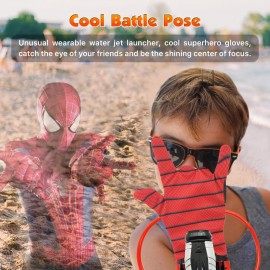 Water Guns, econoLED Spider Web Shooters Toy, Superhero Squirt Guns, Summer Outdoor Toys for Kids, Wrist Water Sprayer Toy with Glove, Backyard Fun Gift for Kids Outside