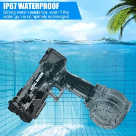 Strongest Electric Water Gun for Kids Ages 8-12, Transparent Automatic Squirt Guns High Powered IP67 Waterproof, Bodinator Classic Water Gun Summer Pool Toys for Kids/Aldults