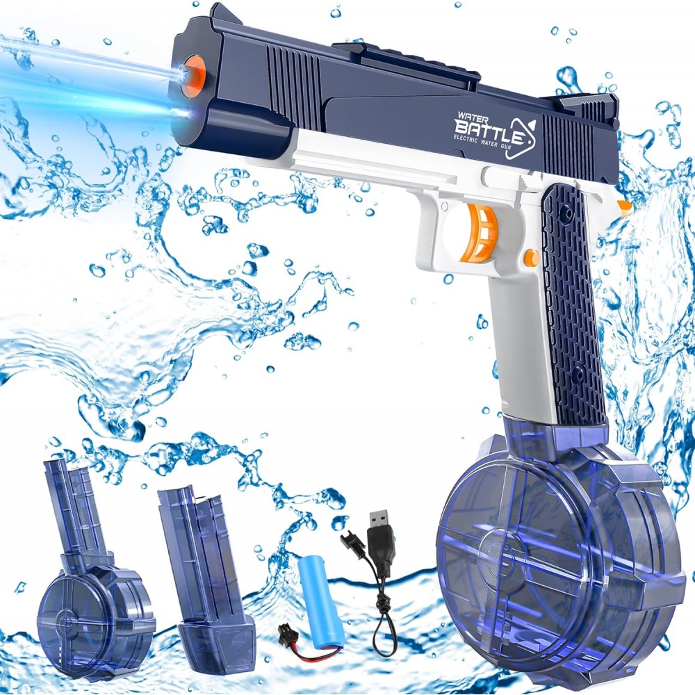 Water Gun,Electric Water Gun with Super Long Range,500CC+60CC Large Capacity Automatic Squirt Gun,Water Blaster Pistol Toy for Adults & Kids Summer Swimming Pool Beach Outdoor Activity